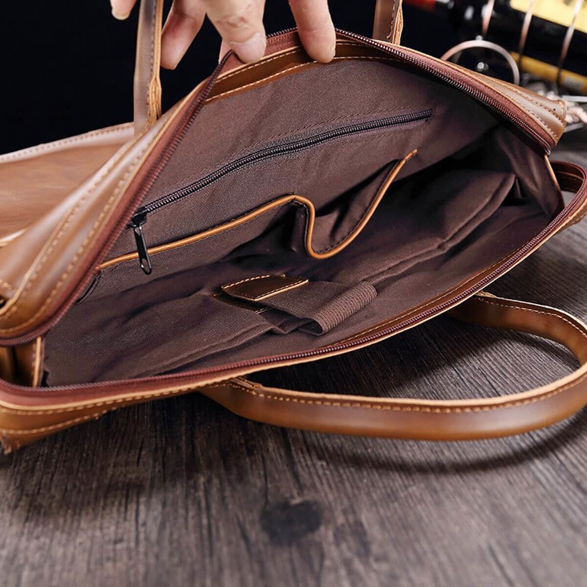 Premium Messenger Bag Horse PU Leather Business Briefcase