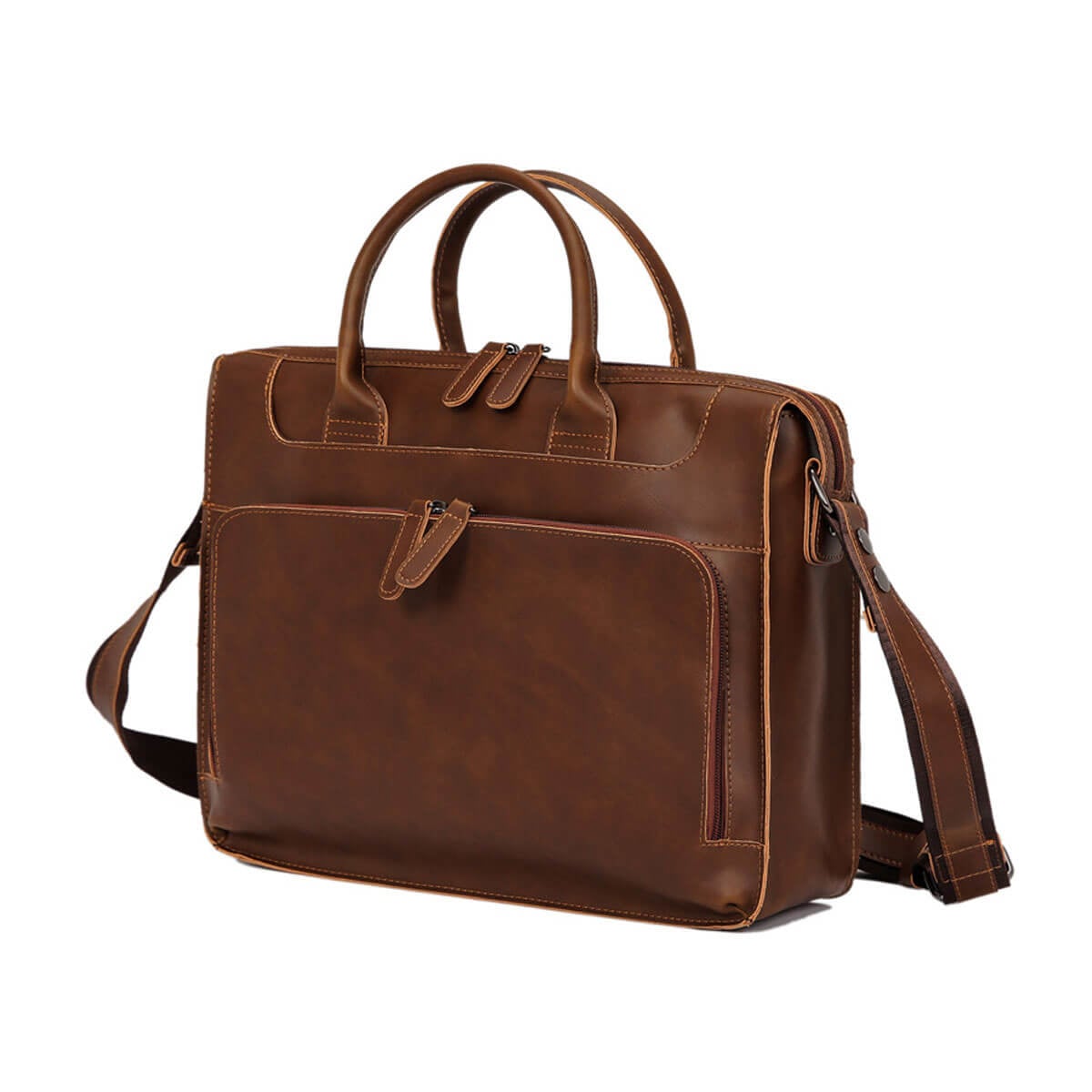 Premium Messenger Bag Horse PU Leather Business Briefcase