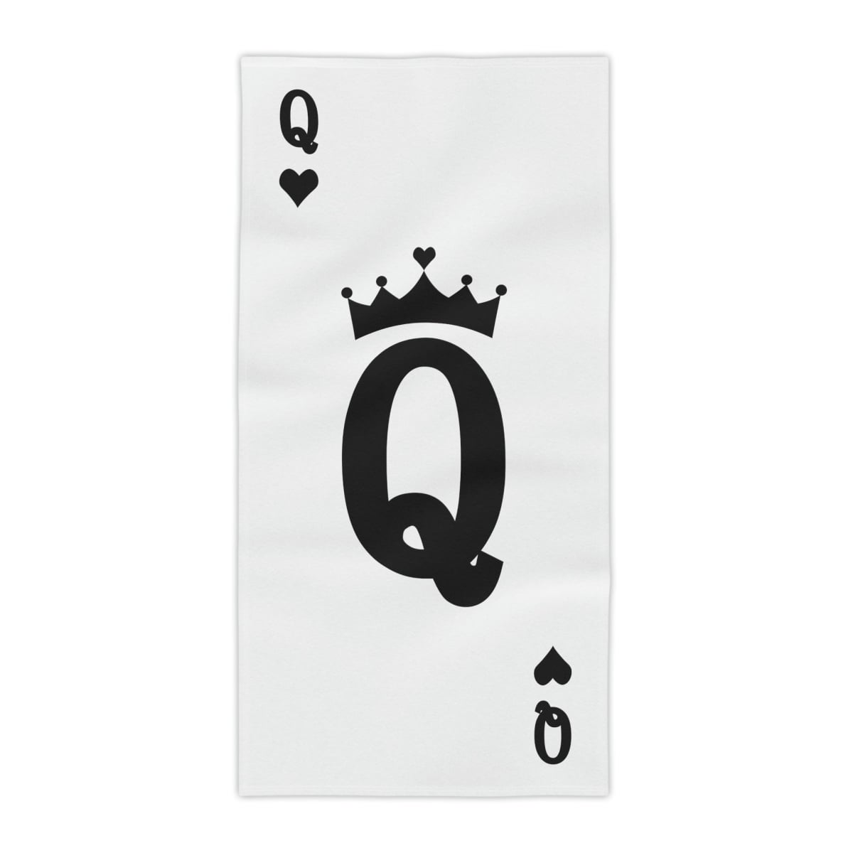 Queen Poker Card Black and White Beach Towels