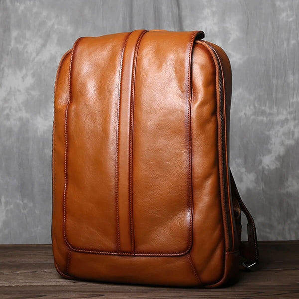 Retro First Layer Cowhide Genuine Leather Fashion Backpack