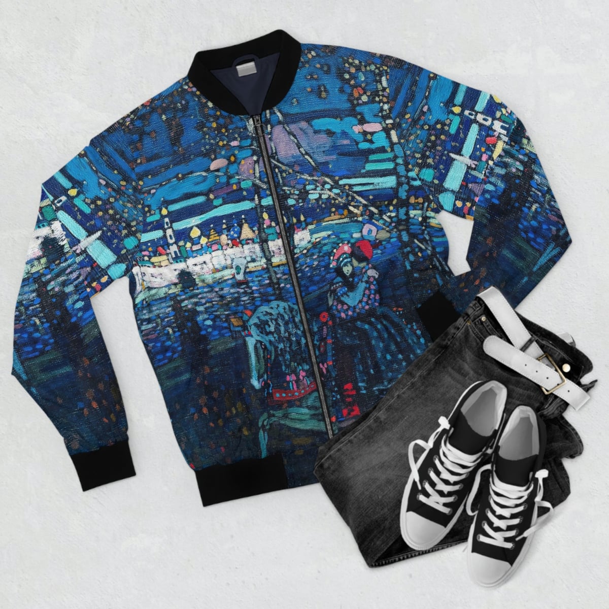 Riding Couple by Wassily Kandinsky Art Bomber Jacket