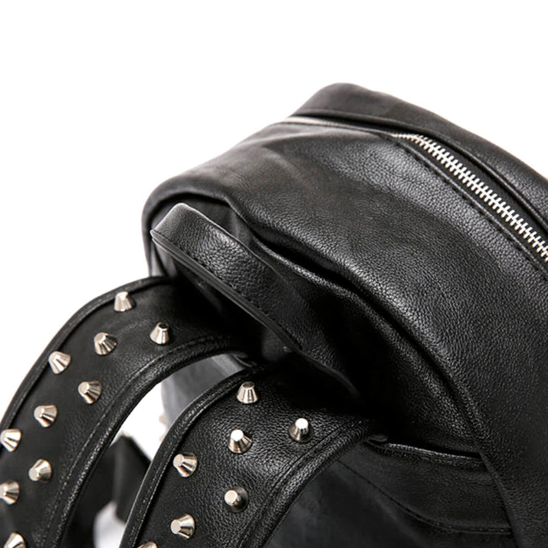 Rivet Black Pu Leather Fashion Designer Backpack