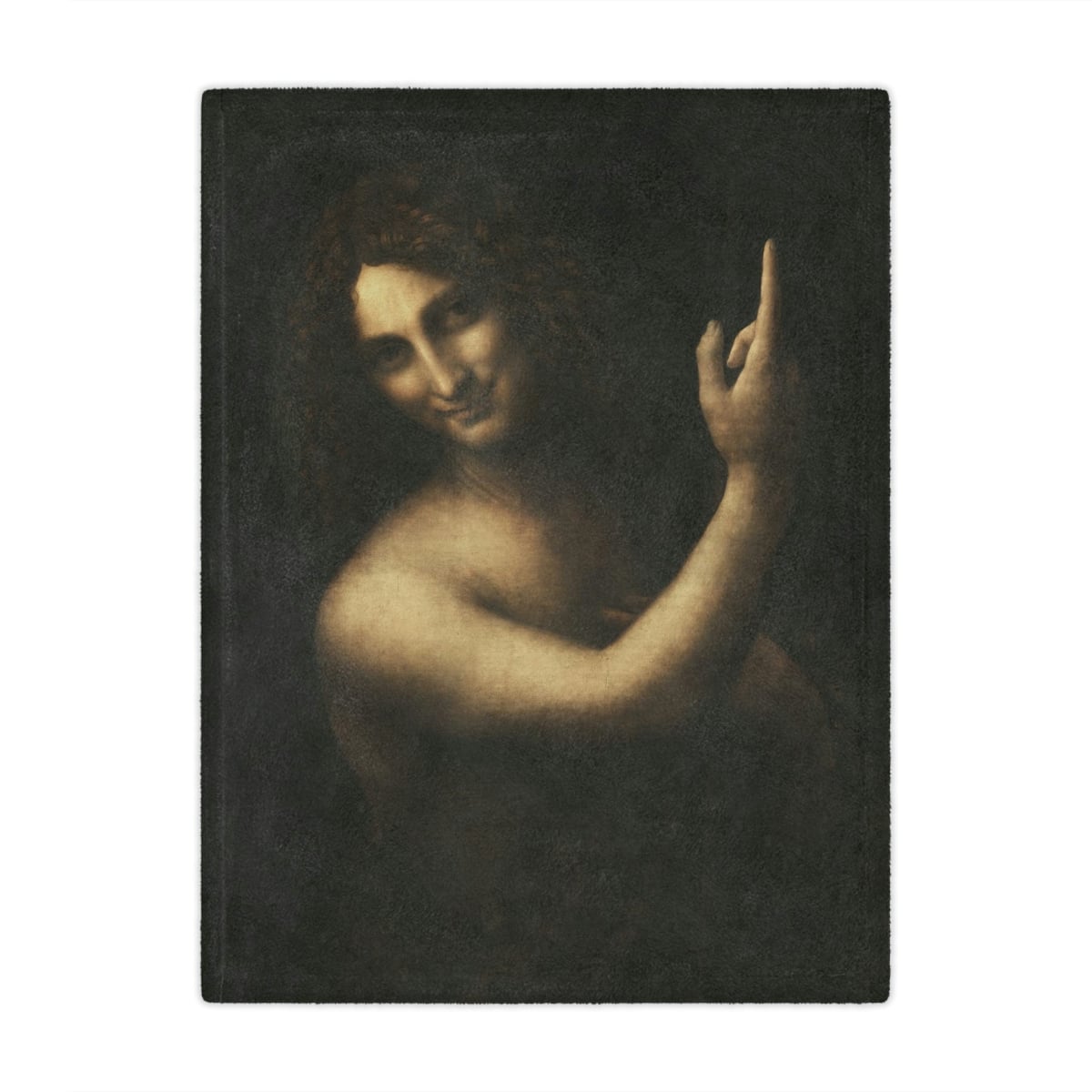 Saint John the Baptist Leonardo Da Vinci Blanket - Renaissance Art Throw