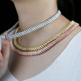 Shiny Choker Figaro Chain Stylish Bling Necklace