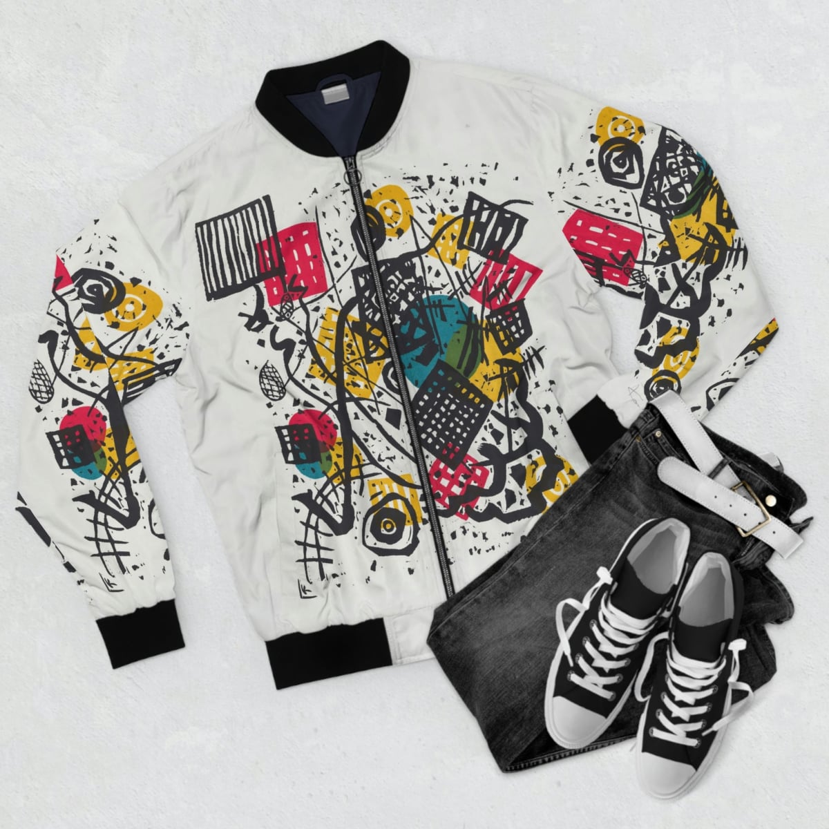 Small Worlds V Bomber Jacket - Painting by Wassily Kandinsky