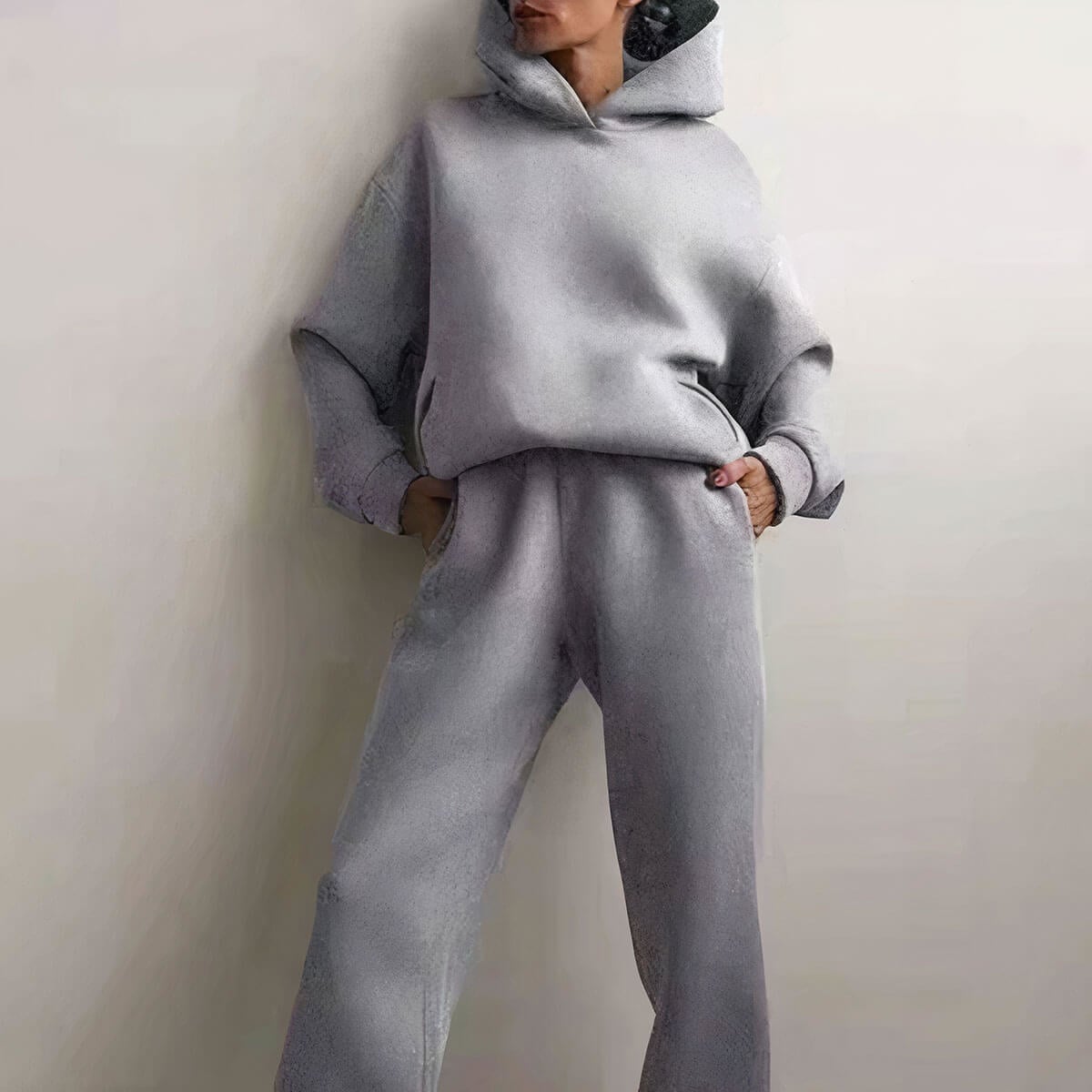 Womens oversized grey discount tracksuit