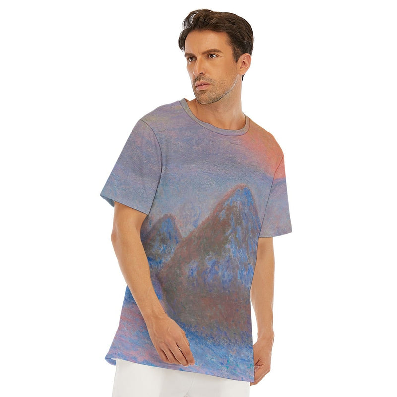 Stacks of Wheat Sunset by Claude Monet T-Shirt