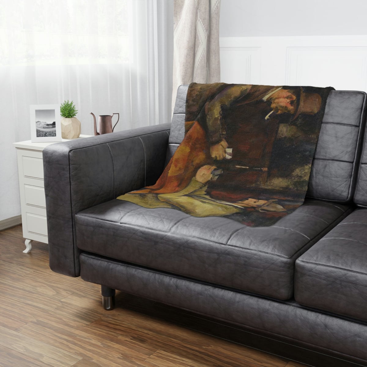Luxurious art-inspired blanket for interior design