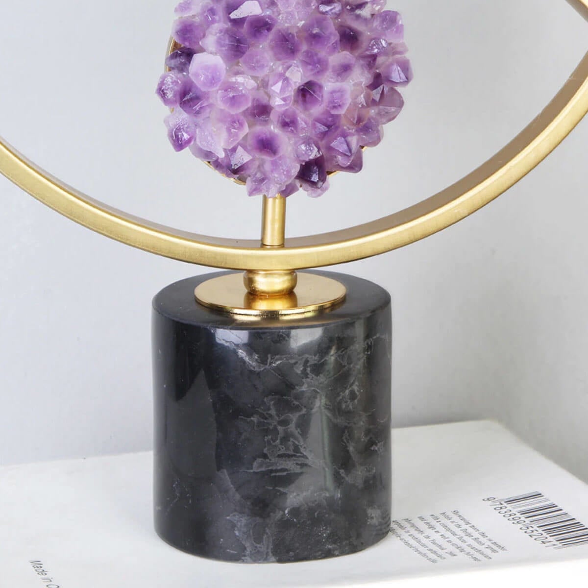The Luxury Metal Crystal Purple Eye Sculpture