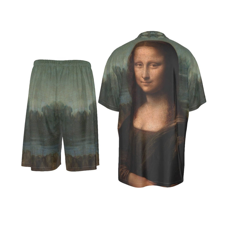The Mona Lisa by Leonardo da Vinci Art Silk Shirt Suit Set