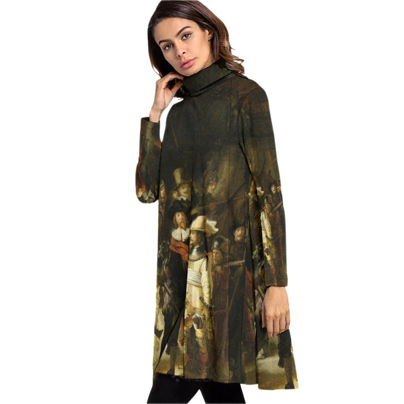 The Night Watch by Rembrandt Art Dress Long Sleeve