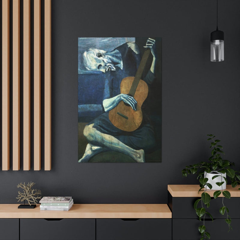 The Old Guitarist by Pablo Picasso Art Canvas Gallery Wraps