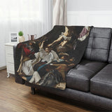 Stylish and Cozy Interior with Art-Inspired Blanket