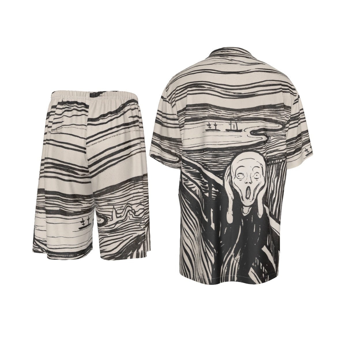 The Scream 1893 Edvard Munch Art Silk Shirt Suit Set