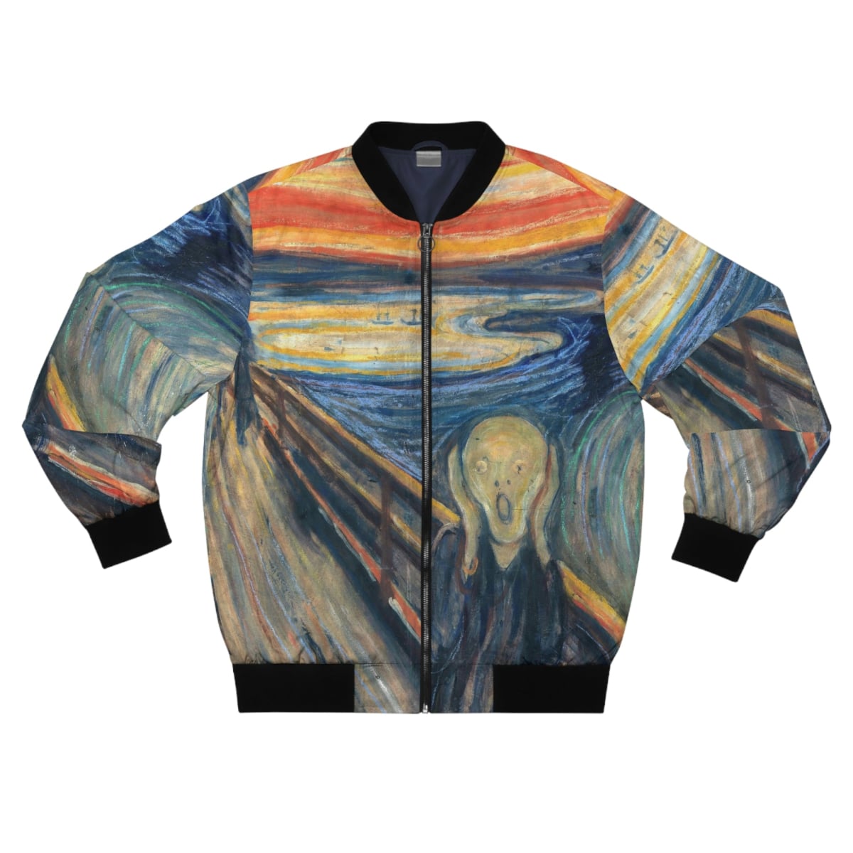 The Scream by Edvard Munch Painting Bomber Jacket