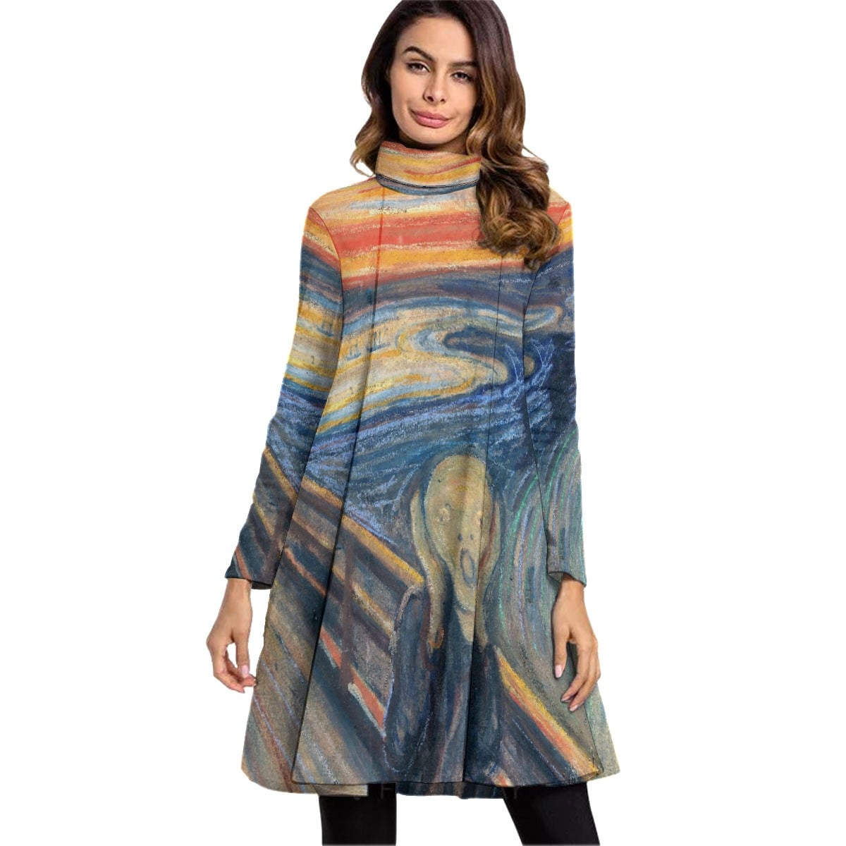 The Scream by Edvard Munch Painting Dress Long Sleeve