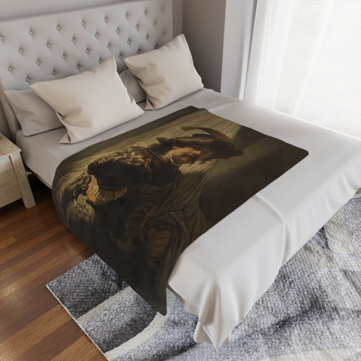 Elegant Home Decor: 'The Standard Bearer' Rembrandt Art Blanket