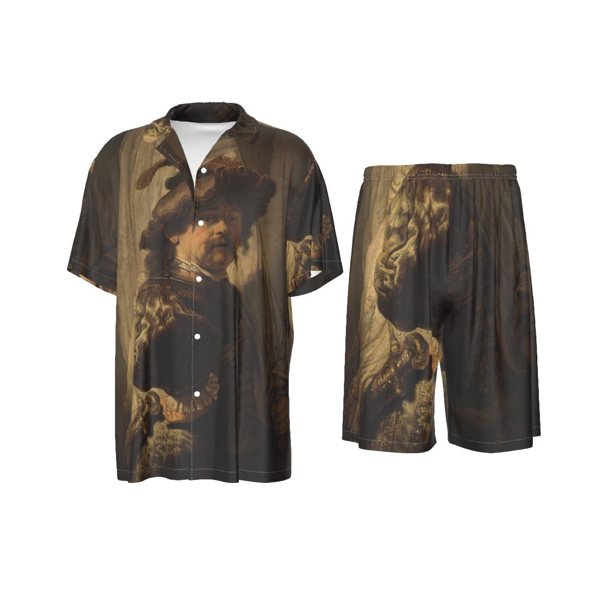 The Standard Bearer by Rembrandt Art Silk Shirt Suit Set