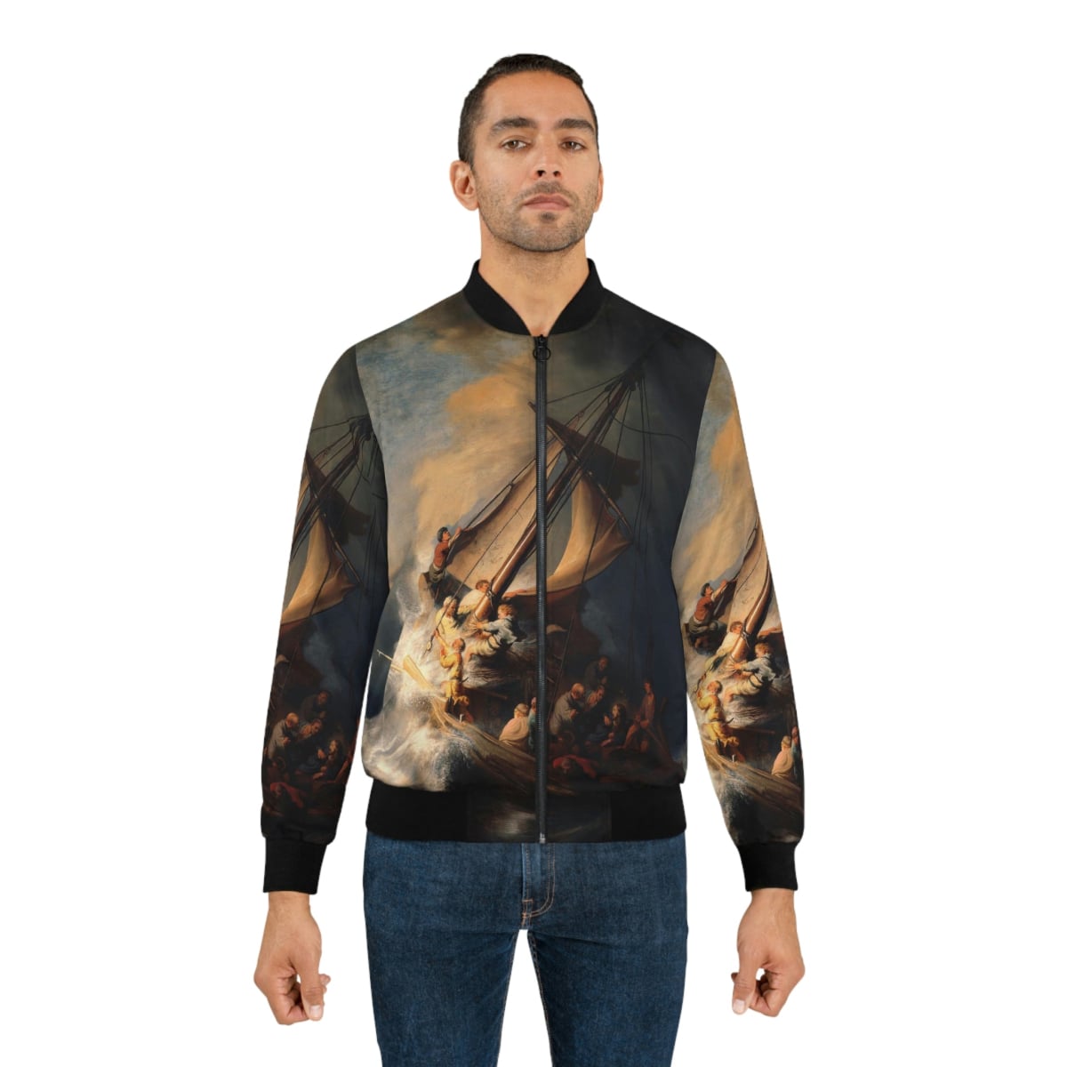 The Storm on the Sea of Galilee by Rembrandt Art Bomber Jacket
