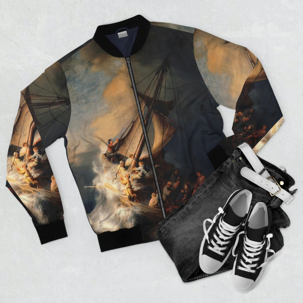The Storm on the Sea of Galilee by Rembrandt Art Bomber Jacket