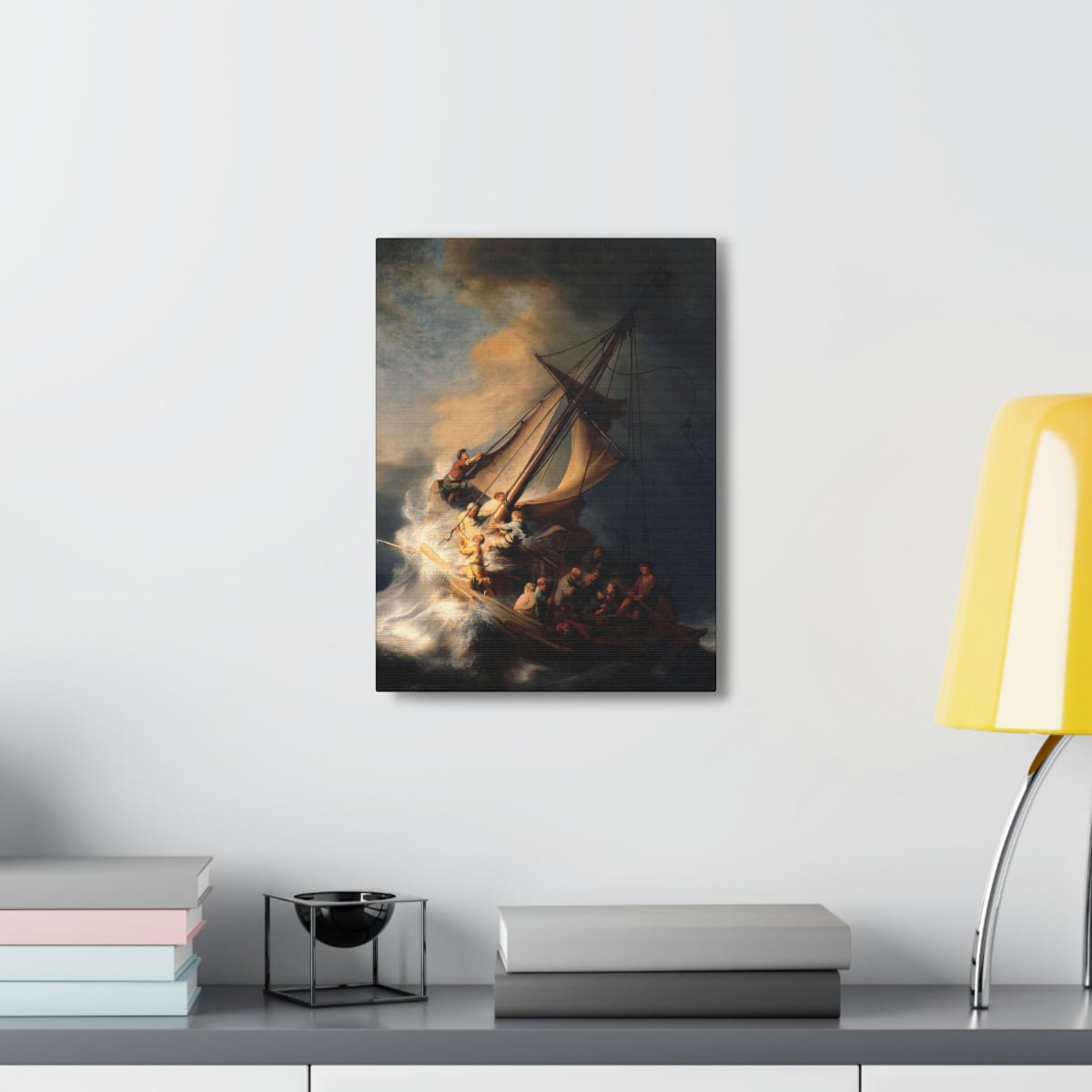 The Storm on the Sea of Galilee by Rembrandt Art Canvas Gallery Wraps