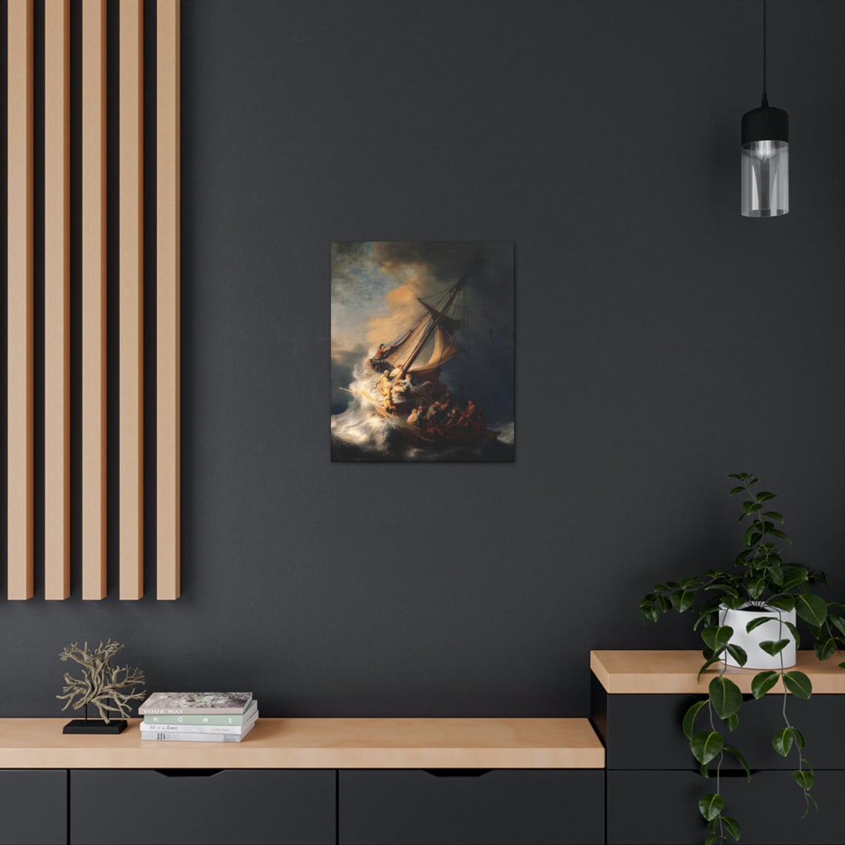 The Storm on the Sea of Galilee by Rembrandt Art Canvas Gallery Wraps
