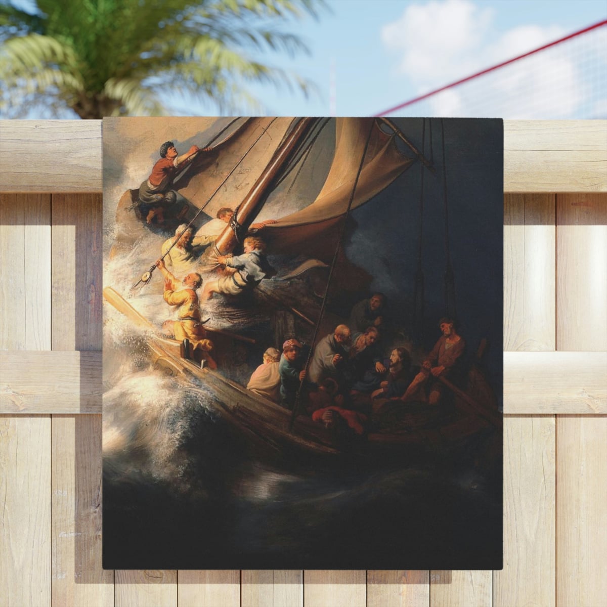 The Storm on the Sea of Galilee by Rembrandt Beach Towels