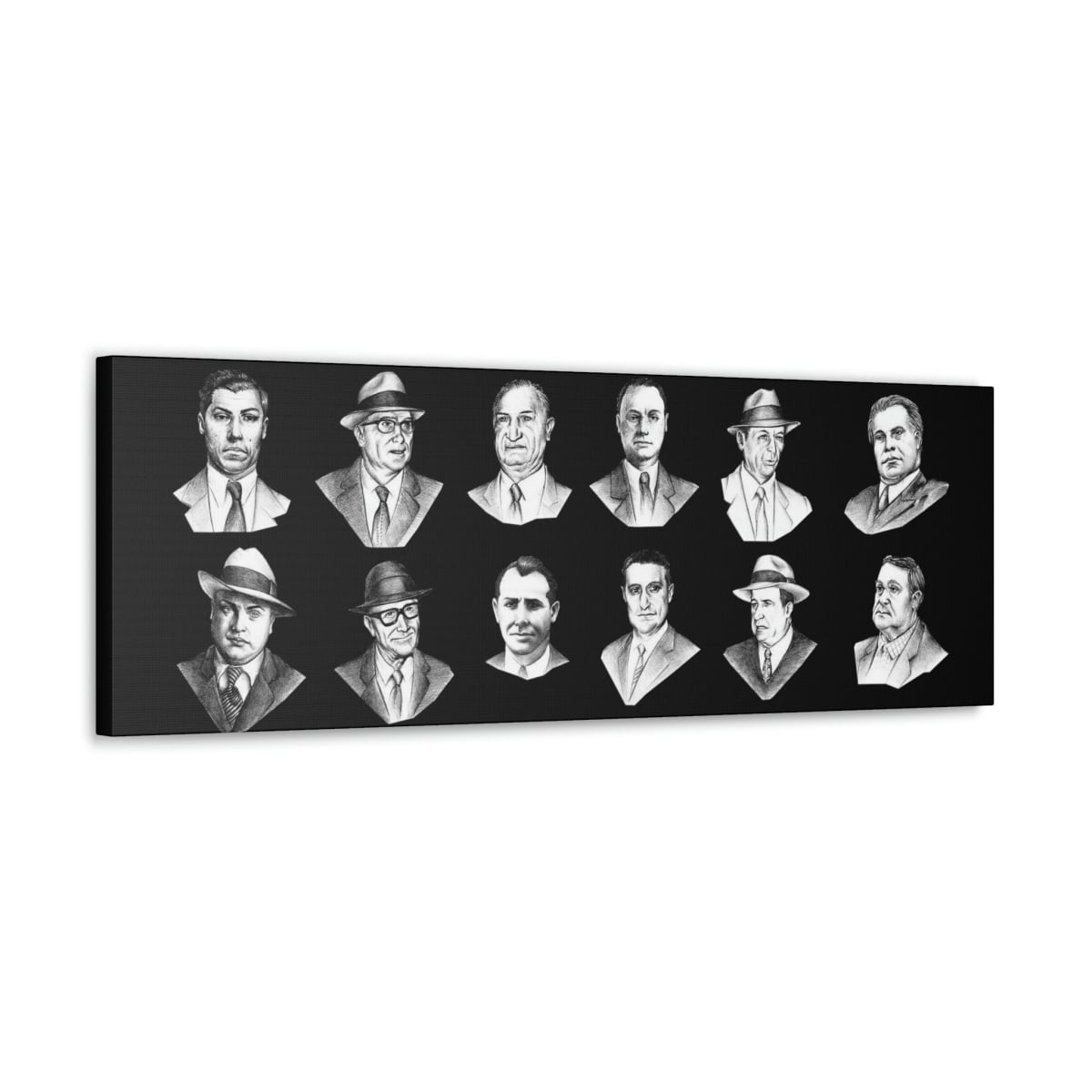 Top Real-Life Mob Bosses Cosa Nostra Canvas Gallery Wraps