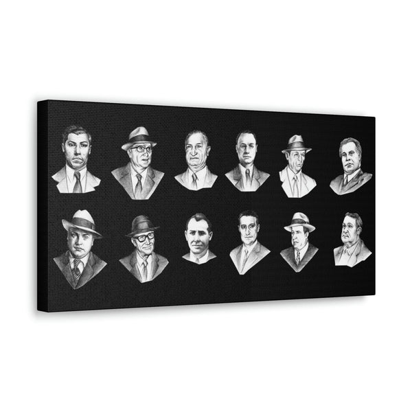 Top Real-Life Mob Bosses Cosa Nostra Canvas Gallery Wraps