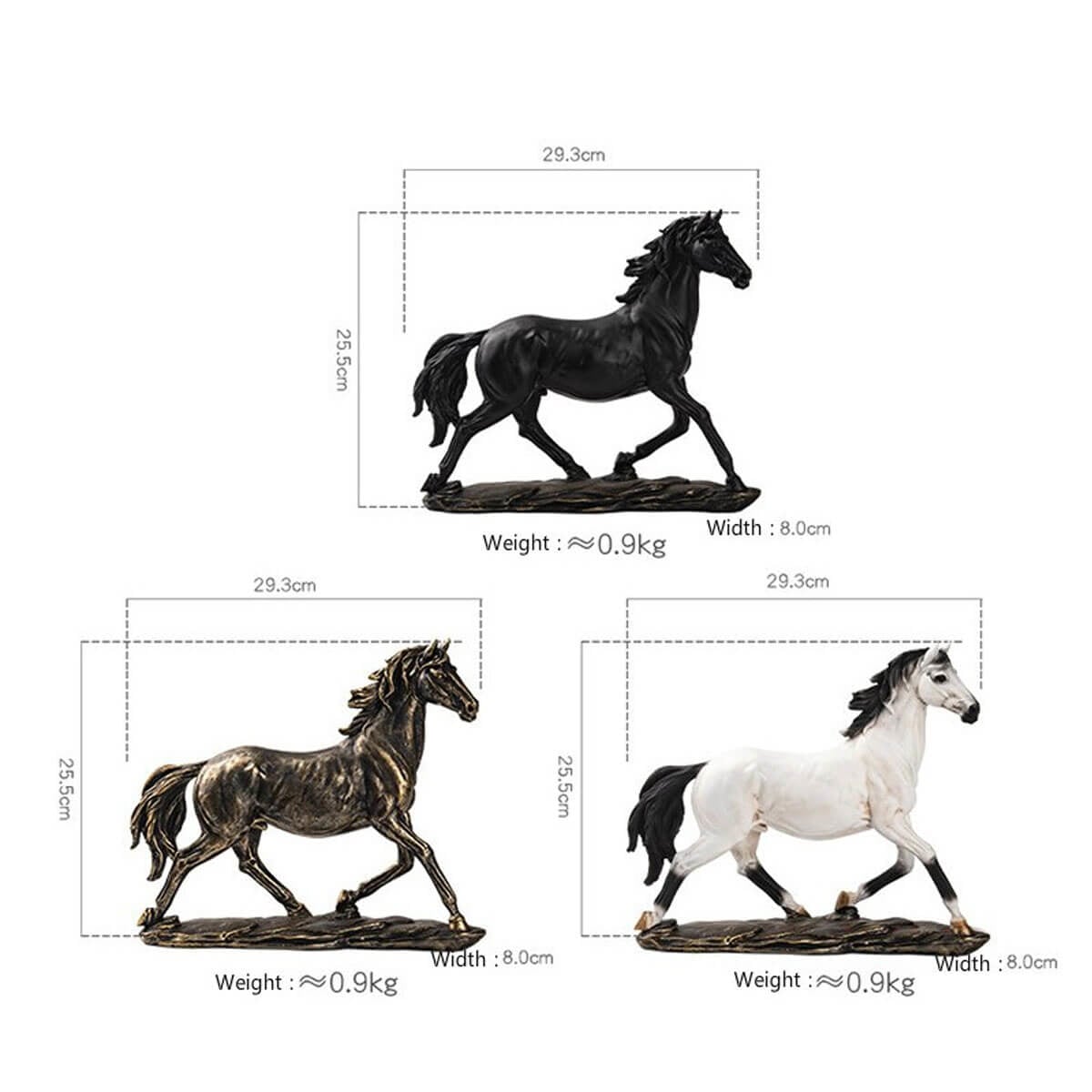Estátua de Cavalo Animal Decoração Escultura