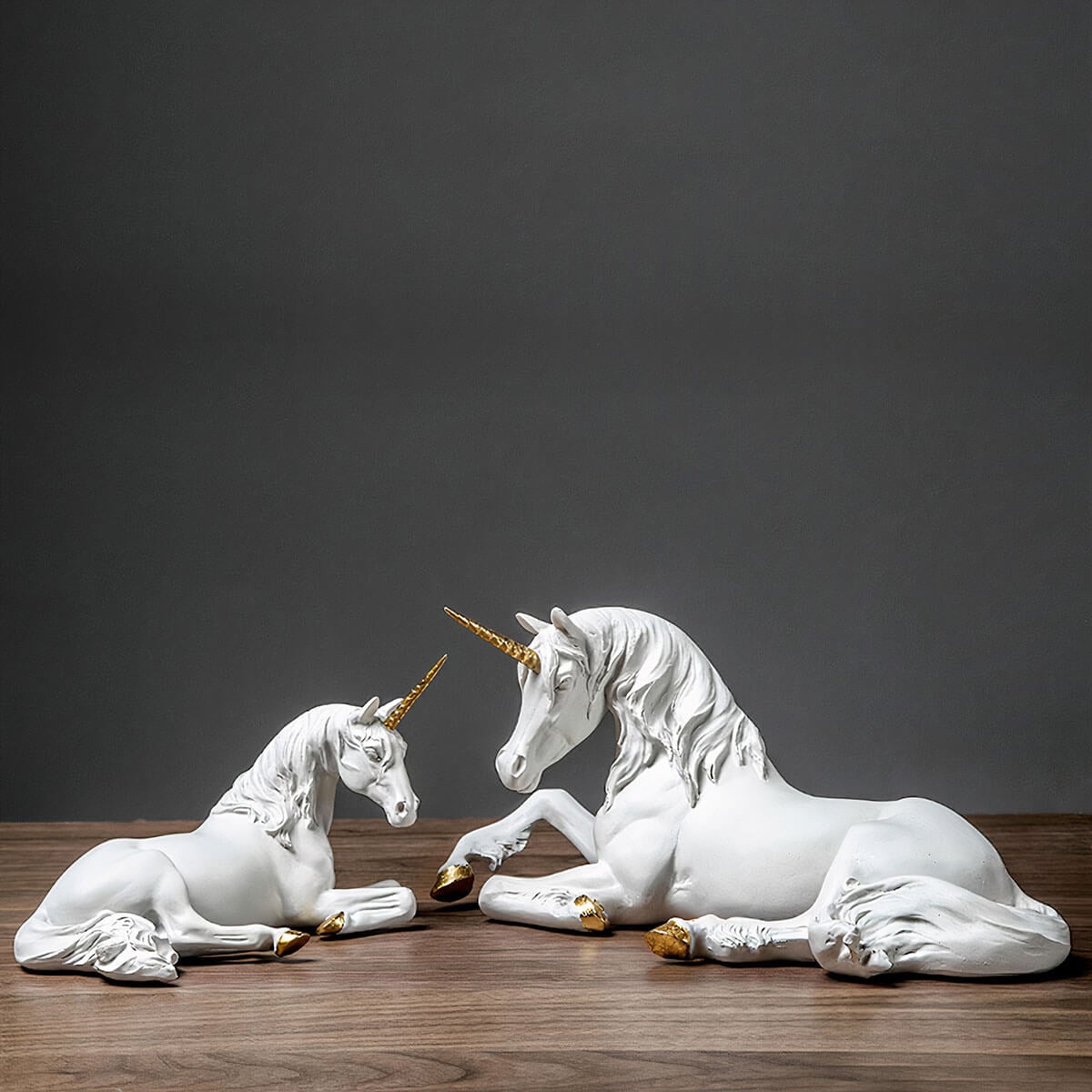 Unicorn Resin White Horse Statue Animal Modern Figurines