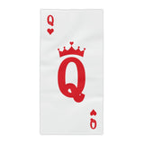 White Poker Card Queen Beach Towels