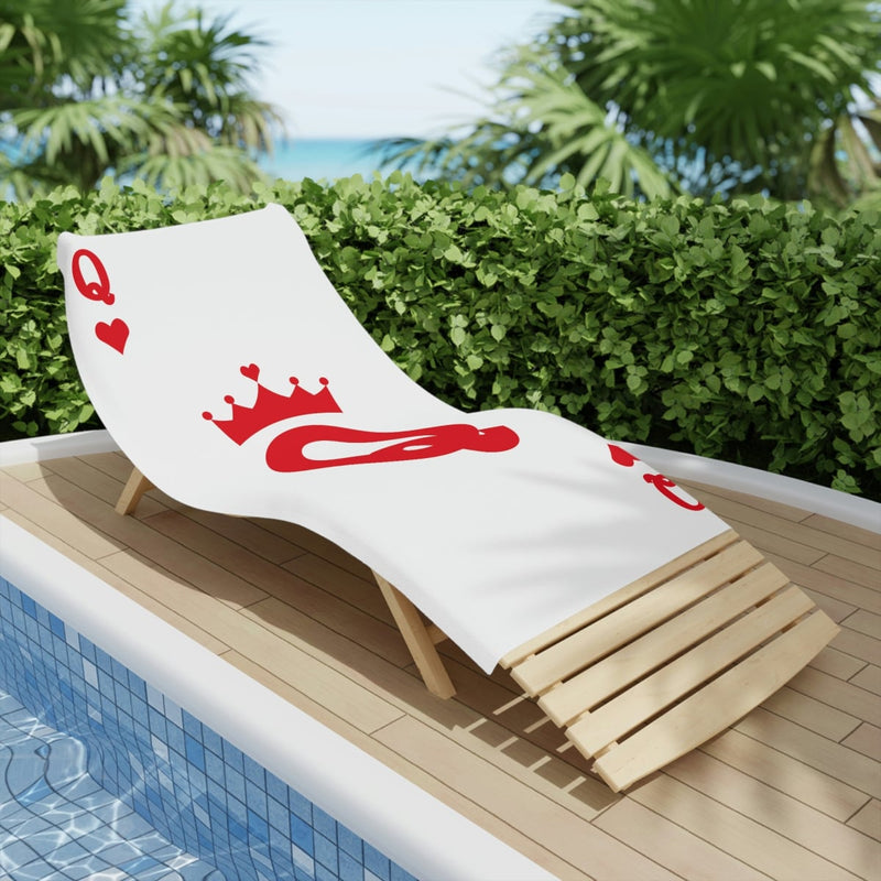 White Poker Card Queen Beach Towels