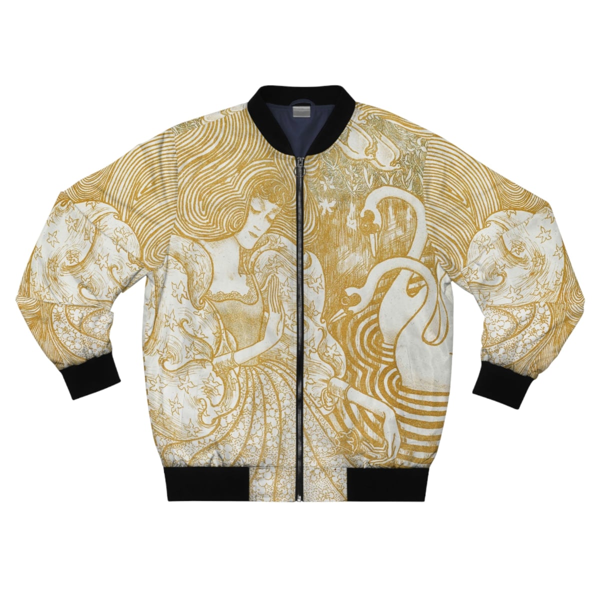 Woman with a Butterfly by Jan Toorop Art Bomber Jacket
