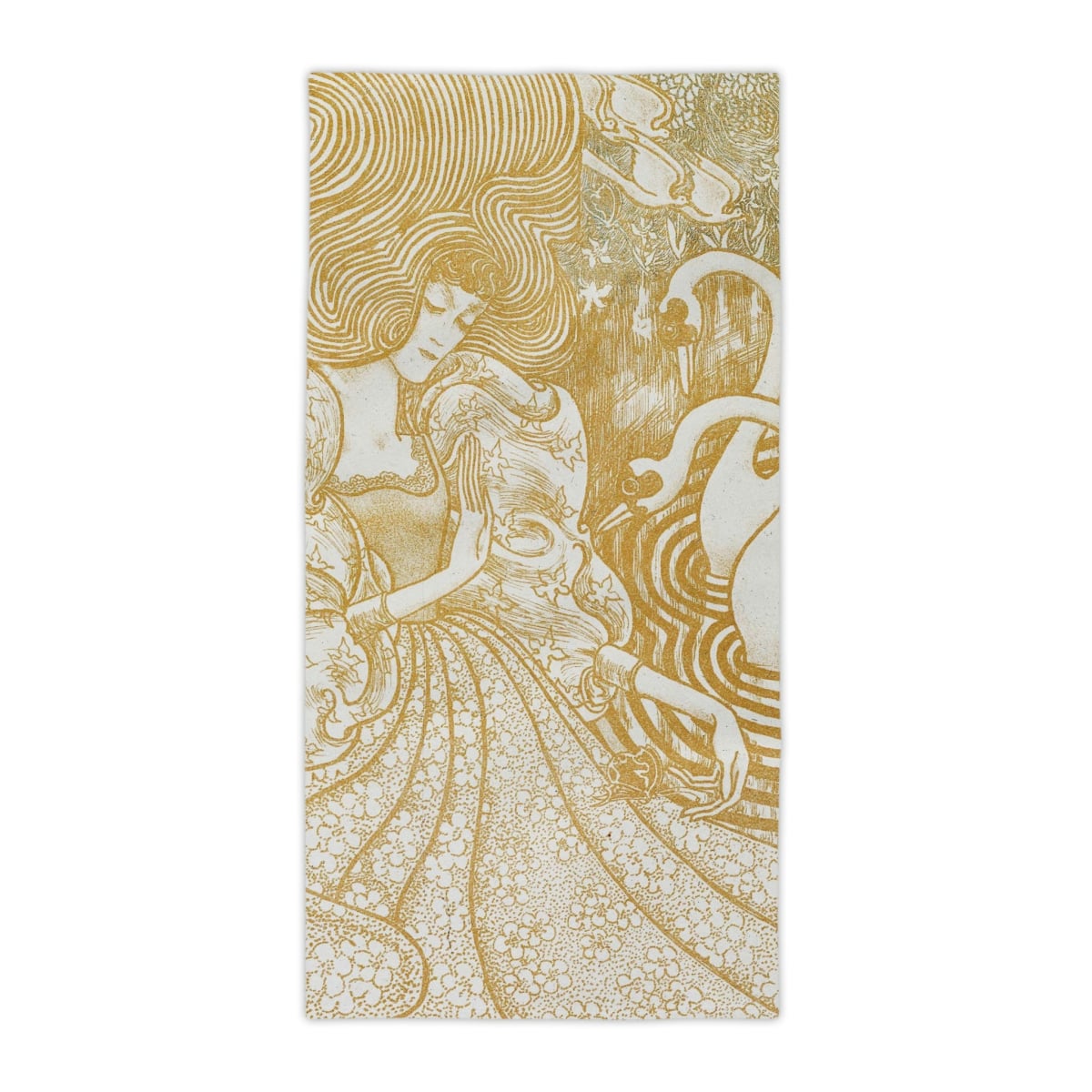 Woman with a Butterfly by Jan Toorop Beach Towels