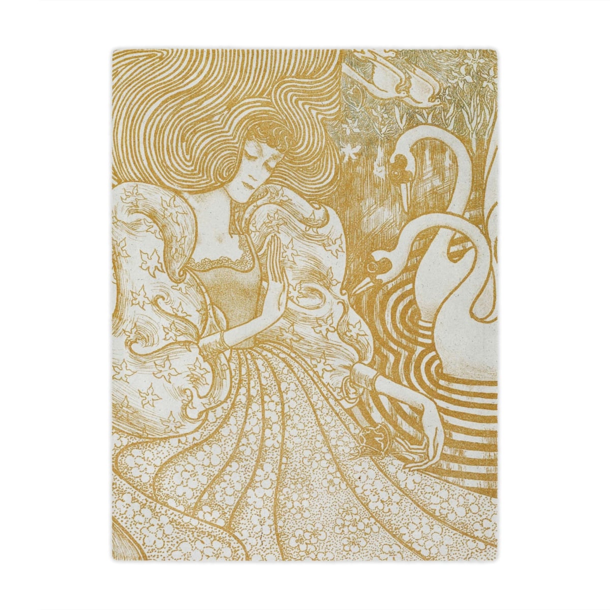 Jan Toorop painting blanket with woman and butterfly